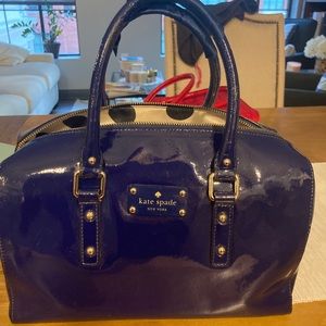 Blue vinyl Kate spade purse